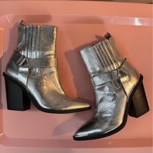 Metallic Silver booties